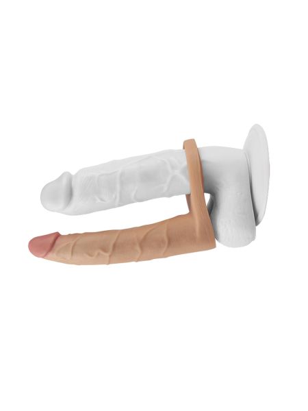 Gumowy strap-on sztuczny sex analny otwór na penisa 17,5 cm - 2