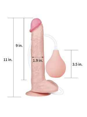 Penis dildo realistyczne z przyssawką i wytryskiem - image 2