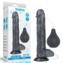 Żylaste czarne dildo przyssawka i wytrysk 28 cm - 2