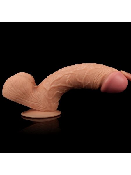 Silikonowy gruby giętki  penis z przyssawką 24,5 cm - 6
