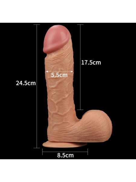 Silikonowy gruby giętki  penis z przyssawką 24,5 cm - 7