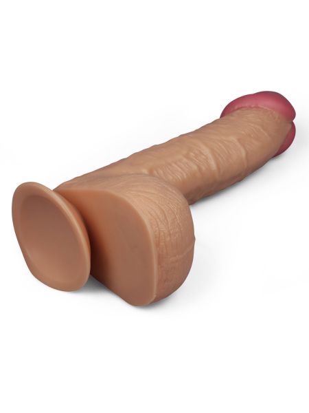 Penis z przyssawką duży żylasty cielisty 28,5 cm - 3