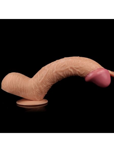 Penis dildo z mocną przyssawką duży żylasty cielisty 28,5 cm - 7