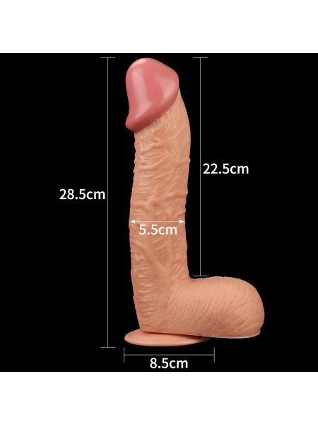 Penis z przyssawką duży żylasty cielisty 28,5 cm - 8