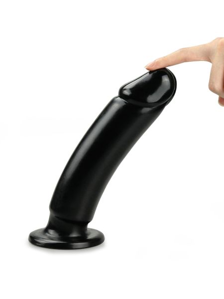 Dildo czarny lateksowy penis giętki z przyssawką - 8