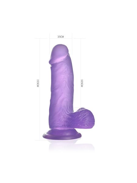 Silikonowe fioletowe dildo przyssawka 15,5 cm - 3