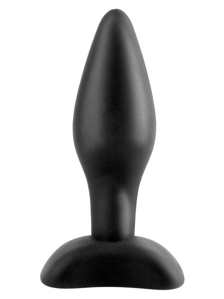 Gładki czarny korek analny silikonowa zatyczka miękka - 3