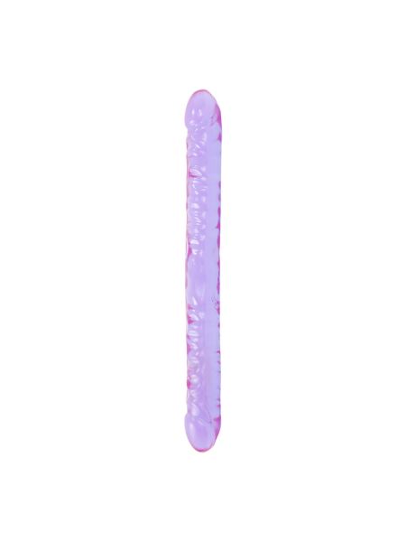 Silikonowe podwójne fioletowe żelowe dildo miękkie 46 cm - 2