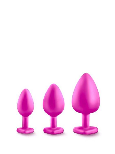 Plug zestaw różowych korków zatyczka analna z brylantem - 5