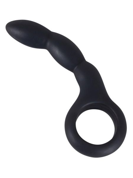 Korek analny czarne dildo analne z uchwytem 13,5cm - 5