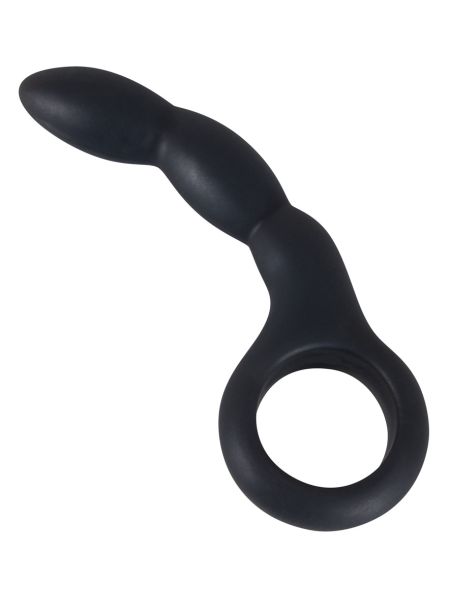 Korek analny czarne dildo analne z uchwytem 13,5cm - 6