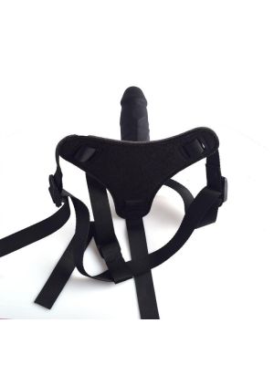Strap-on czarne majtki z silikonowym dildo 10 cm - image 2