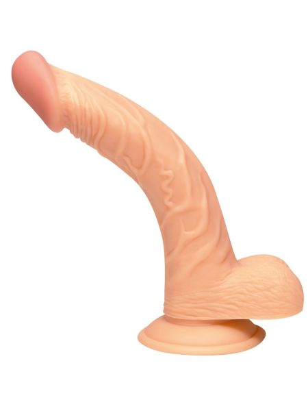 Dildo cieliste wyżyłowany penis z przyssawką 19 cm - 3