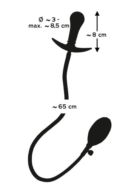 Czarny nadmuchiwany gumowy korek analny zatyczka plug - 3