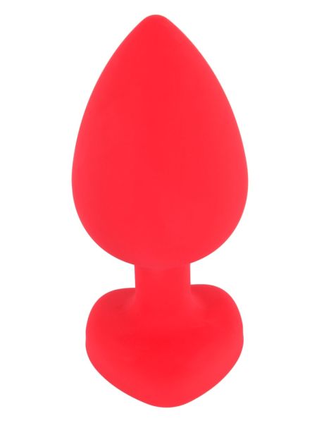 Plug korek analny z brylantem zatyczka czerwona 9,3cm - 6