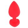 Plug korek analny z brylantem zatyczka czerwona 9,3cm - 7