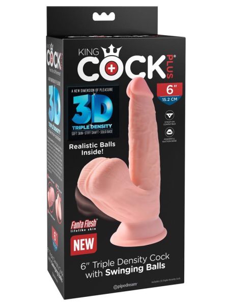 Dildo realistyczne żylaste z wielkimi jądrami 15cm - 2