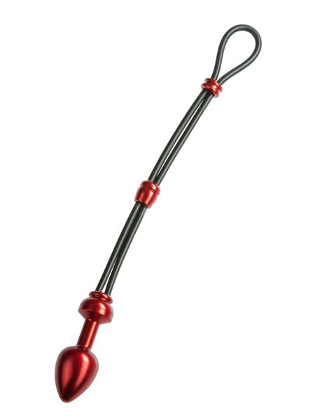Zatyczka czerwony pręt analny korek z pierścieniem na jądra - 2
