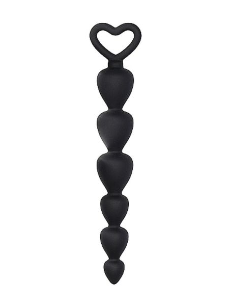 Czarny korek koraliki analne zatyczka plug 17,5 cm