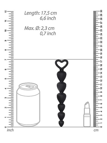 Czarny korek koraliki analne zatyczka plug 17,5 cm - 3