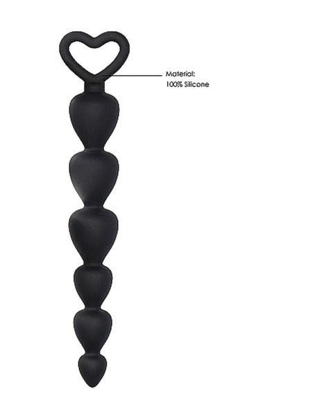 Czarny korek koraliki analne zatyczka plug 17,5 cm - 5