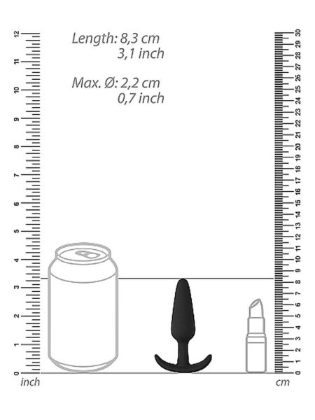 Czarny silikonowy korek analny z uchwytem 8,5 cm - 3