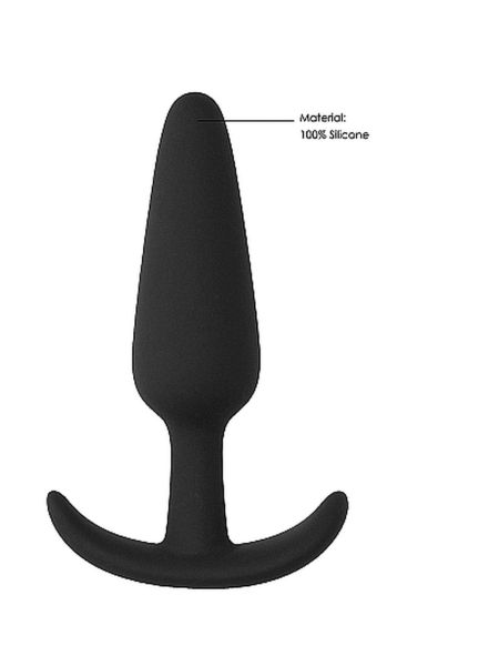 Czarny silikonowy korek analny z uchwytem 8,5 cm - 5