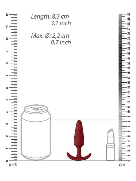 Czerwony silikonowy wodoodporny korek analny zatyczka 7,5cm - 3