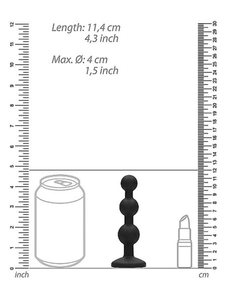 Silikonowa zatyczka korek analny czarny plug 12 cm - 3