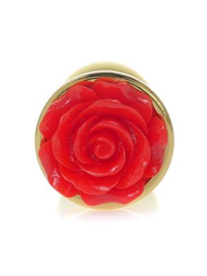 Zatyczka korek analny czerwona róża ze stali 7cm - image 2