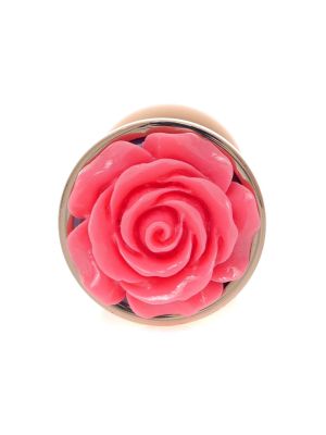 Zatyczka korek analny różowa róża ze stali 7cm - image 2