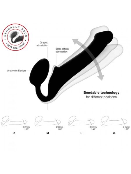 Silikonowy Strap-on podwójna penetracja gładkie dildo - 3