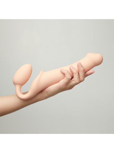 Silikonowy Strap-on podwójna penetracja gładkie dildo - 7