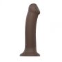 Penis gładki brązowy dildo z przyssawką 20 cm - 2