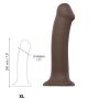 Penis gładki brązowy dildo z przyssawką 20 cm - 4