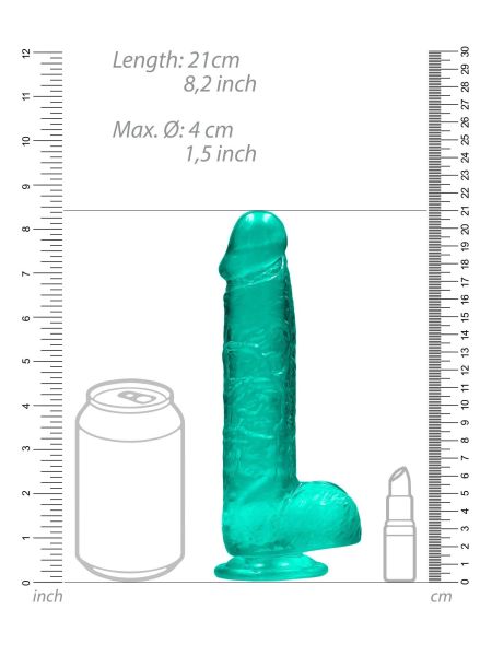 Penis dildo długie żylaste z mocną przyssawką 21cm - 7