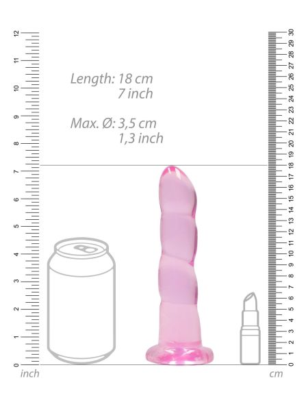 Dildo różowe żelowe silikonowe z przyssawką 18 cm - 5