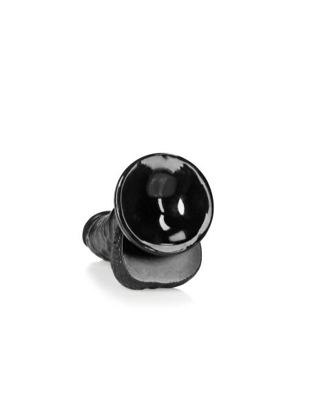 Miękkie silikonowe żylaste czarne dildo przyssawka 23 cm - 5