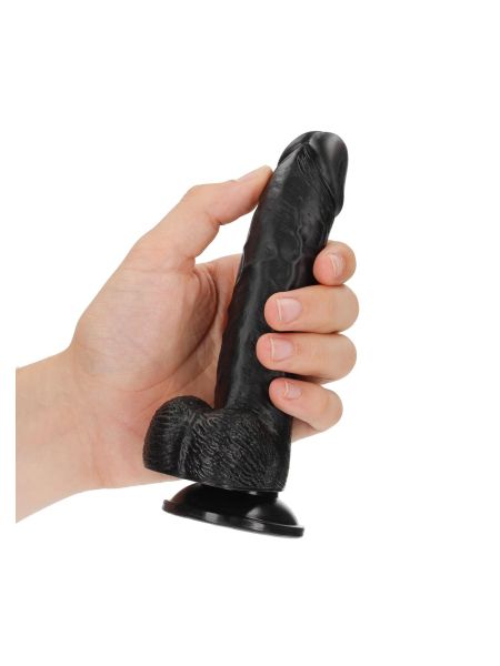 Miękkie silikonowe żylaste czarne dildo przyssawka 23 cm - 6