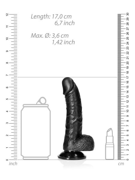 Miękkie silikonowe żylaste czarne dildo przyssawka 23 cm - 7