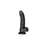 Miękkie silikonowe żylaste czarne dildo przyssawka 23 cm - 5