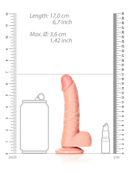 Dildo realistyczne żylaste z przyssawką 17 cm - 7