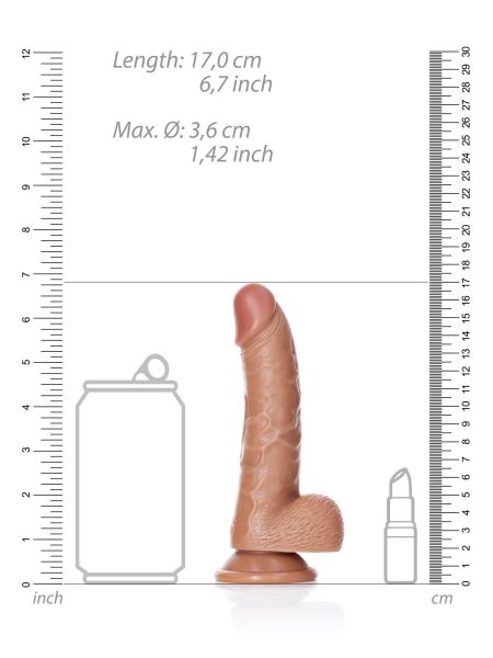 Silikonowe grube żylaste dildo przyssawka 17 cm - 7