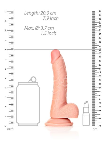 Realistyczne silikonowe żylaste cieliste dildo przyssawka 23 cm - 7