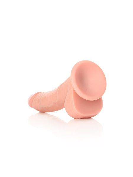 Cieliste silikonowe żylaste dildo przyssawka 23 cm - 5