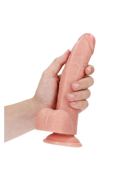 Cieliste silikonowe żylaste dildo przyssawka 23 cm - 6