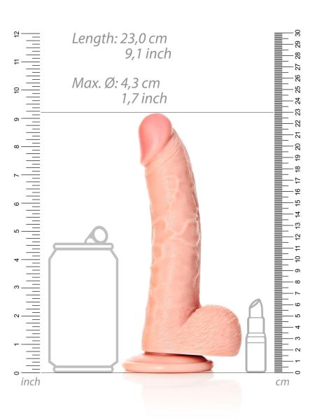 Cieliste silikonowe żylaste dildo przyssawka 23 cm - 7