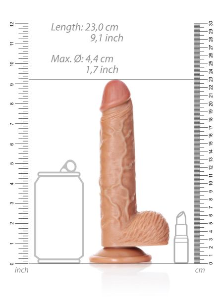 Duże żylaste miękkie dildo z mocną przyssawką 17cm - 7