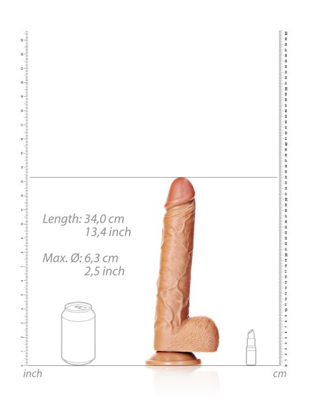 Dildo miękkie duże żylaste z mocną przyssawką 34cm - 7