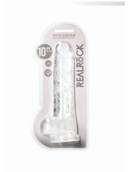 Grube dildo duży przezroczysty żylasty penis 24 cm